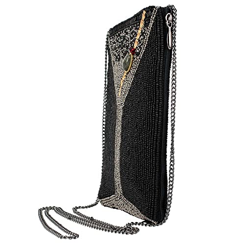Mary Frances Make It Dirty Beaded Crossbody Cell Phone Bag Clutch Martini-Themed Evening Purse, Multicolor4