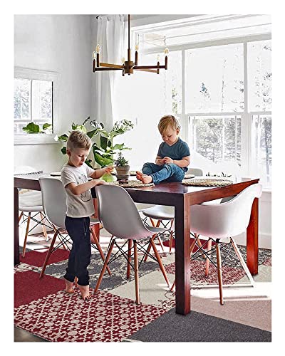 Oriental Persan Traditionnel, Tapis De Salon Traditionnels en Laine Tuftée, Tapis Persan Rouge Fait À La Main, Tapis Oriental en Laine Lavable, Tapis Persan avec Brosse De Nettoyage