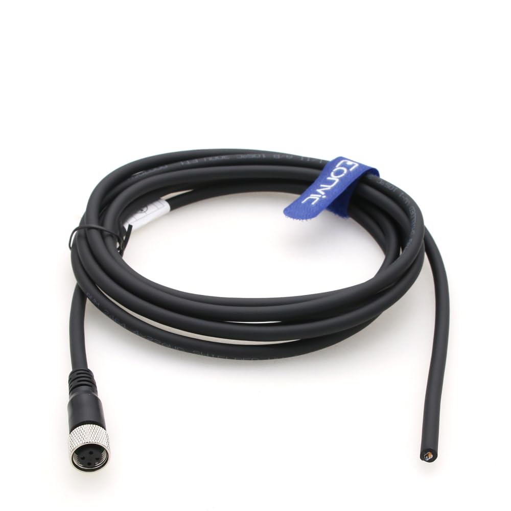 Eonvic Industrial M12 Female 4 Pin Connector Molded PVC Aviation Sensor Cable 3M, 4 Pin Female-Open, 300 cm