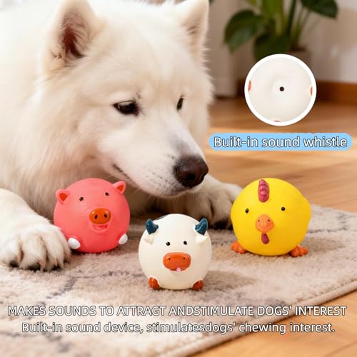 Juguetes mordibles de látex para perros pequeños y medianos, 2.8 pulgadas, 3 piezas miniatura 6