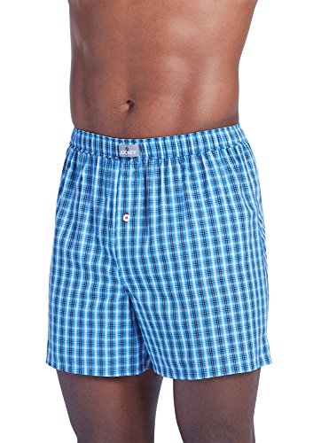 Jockey Men's Underwear 100% Cotton Woven Boxer, Baxter Light Blue, s