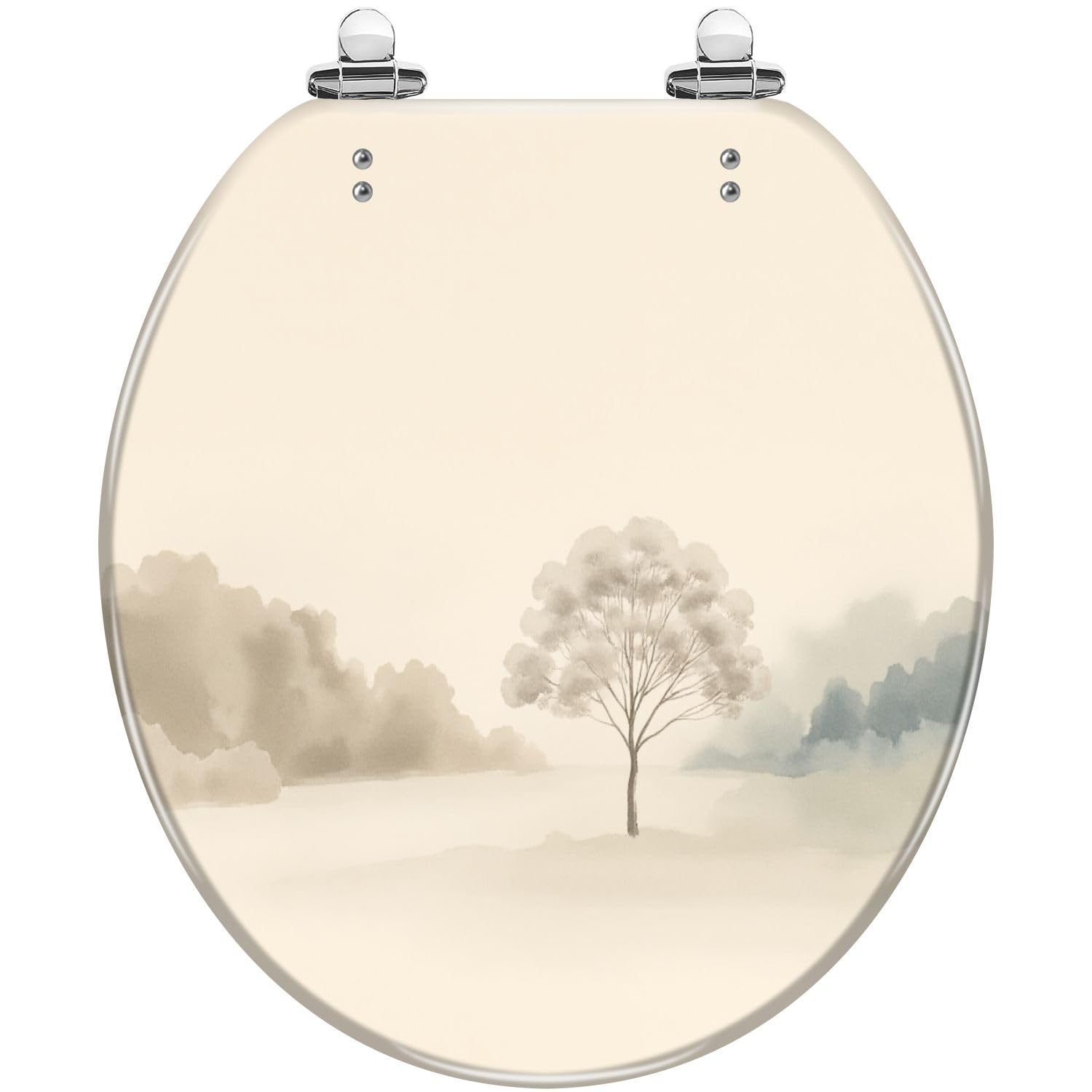 Asiento de inodoro decorativo de resina con cierre suave para baño.
