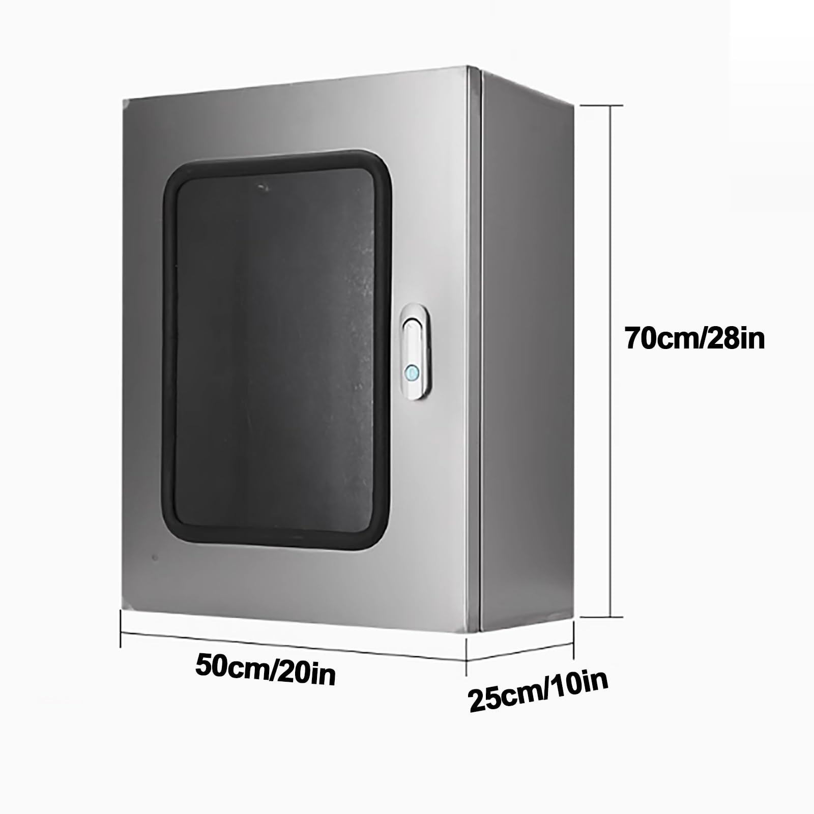 Caja Cuadro Electrico Inoxidable 304, Caja Estanca Exterior IP65 con Ventana Visible, Armario Electrico con Cerradura para Placa de Montaje | 50x70x25cm/20x28x10in