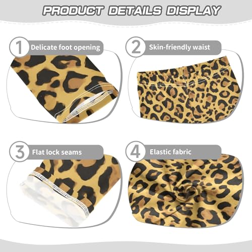 ALAZA Girls' Leggings Children's Yoga Pants Skinny Printed Dance Cheetah Leopard Animals Comfortable 4T2