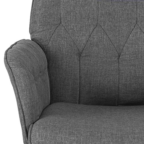 Techni Mobili Executive Modern Upholstered Tufted Office Chair With Arms, Regular, Grey #TOP7