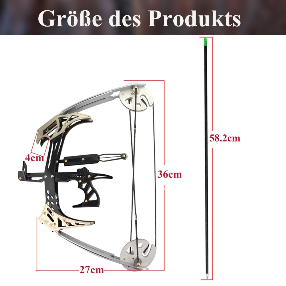 AMEYXGS Bogenschießen Mini Compoundbogen 25lbs Compoundbogen Set Bogen und Pfeile mit Visier für Rechts und Handbogenschützen