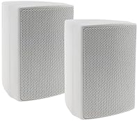 ChiliTec 2-Wege Lautsprecher Weiß Paar Wand-Lautsprecher für HiFi Stereoanlage Heimkino 60Watt 8Ohm