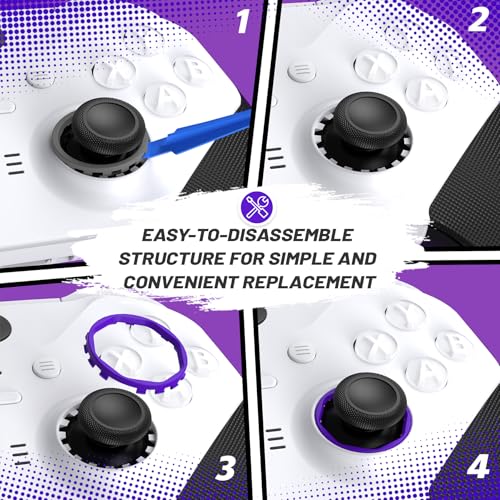 Image of Redesigned Replacement Octagonal Gated Sticks Accent Rings for Xbox Elite Series 2 Core, for Elite Series 2, for Xbox Elite, for eXtremeRate ASR Version Shell for Xbox Series X /S Controller - Purple