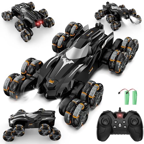 jopeaa Remote Control Car, 2.4Ghz 8WD Stunt Rc Cars with Auto Demo, 360° Rotation, Music and LED Light, Remote Control Car for Boys Age 4 5 6 7 8-12, Birthday Gifts Toys for Boys