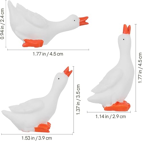 Miniatura 2 de ARTIBETTER Figuras de ganso en miniatura, 6 piezas, estatua de ganso blanco, cuento de hadas, accesorios de animales de jardín, escultura para