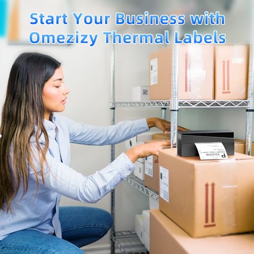 Image of 4x6 Thermal Labels, 1 Packs of 500 4x6 Fold Labels - Compatible with JADENS, ASprink, Phomemo, Rollo, Zebra, Omezizy and Other Thermal Printers
