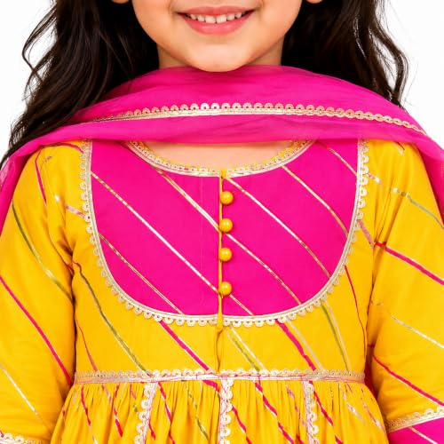 Image of LITTLE GINNIE Girls Kurta Sharara Set | Traditional Ethnic Wear for Kids
