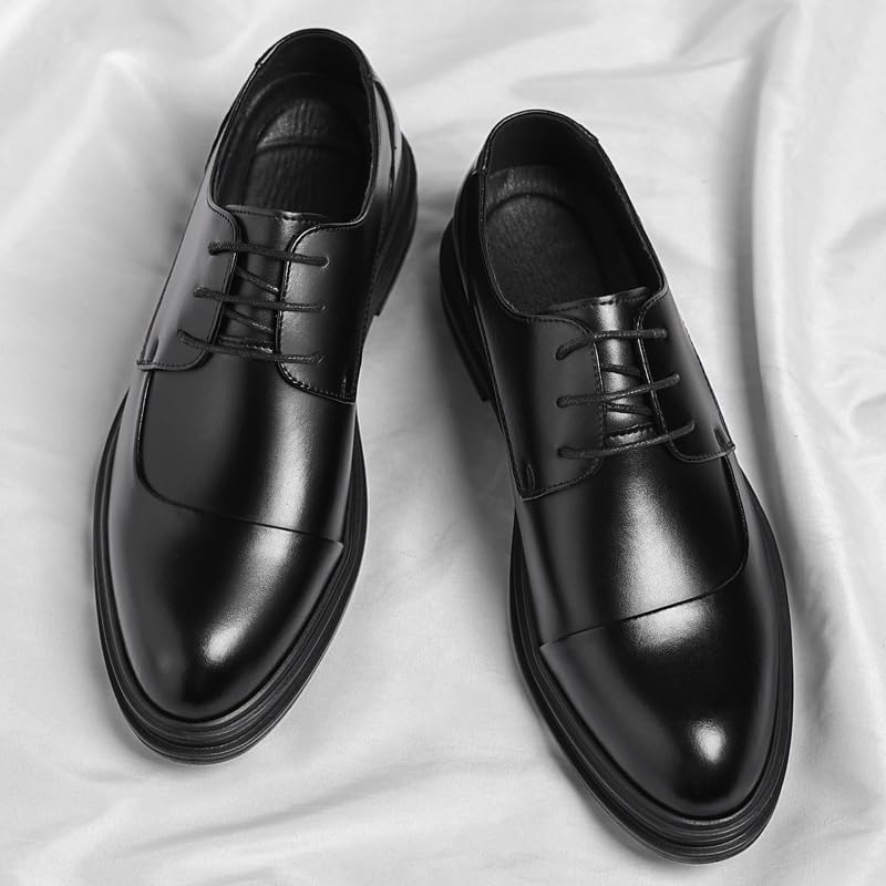 Dress Shoes for Men Black Lace-up Casual Business Oxford Dress Shoes Retro Dress Shoes(6)4