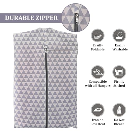 Image of Kuber Industries 2 Pcs Almirah Clothes Packing Bags | Hanging Clothes Cover for T-Shirts, Pants, Shirts, Salwar Suit | Dress Organizer for WardrobeTravel with Zip | Printed - Black & Grey