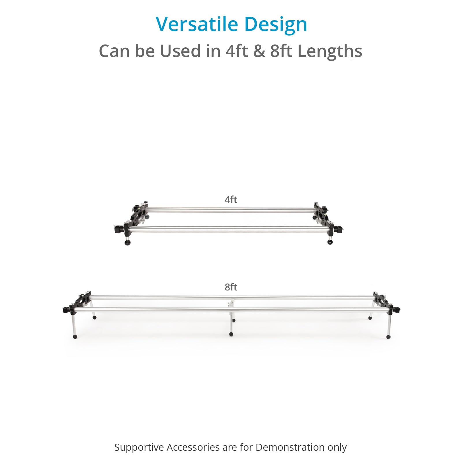 Proaim Kit de Rails Aluminium 8 ft pour Systèmes de Dolly Caméra | Compatible avec les dollies Polaris, Fusion et Breeza, tubes Ø 1,5", charge jusqu'à 50 kg.