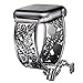 Secbolt Hollowed-Out Bling Bands Compatible Apple Watch Band 38mm 40mm iWatch Series 4, Series 3, Series 2, Series 1, Diamond Rhinestone Stainless Steel Cuff Bracelet Jewelry Dressy Bangle, Black