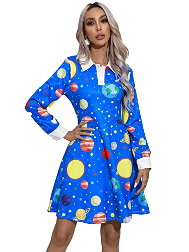 Disfraz Mujer Azul Planeta Talla X-Large miniatura 5