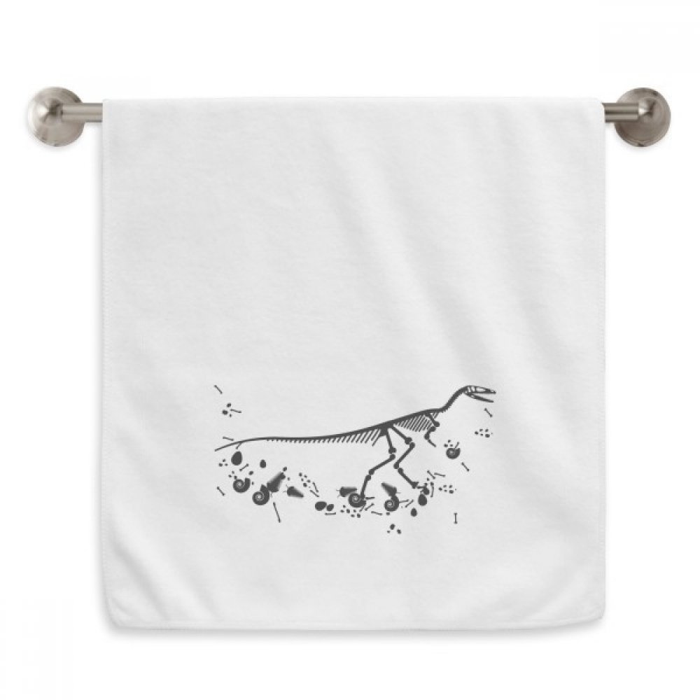 Serviette dinosaure herbe os DIYthinker 13X29 pouces blanche en tissu éponge doux
