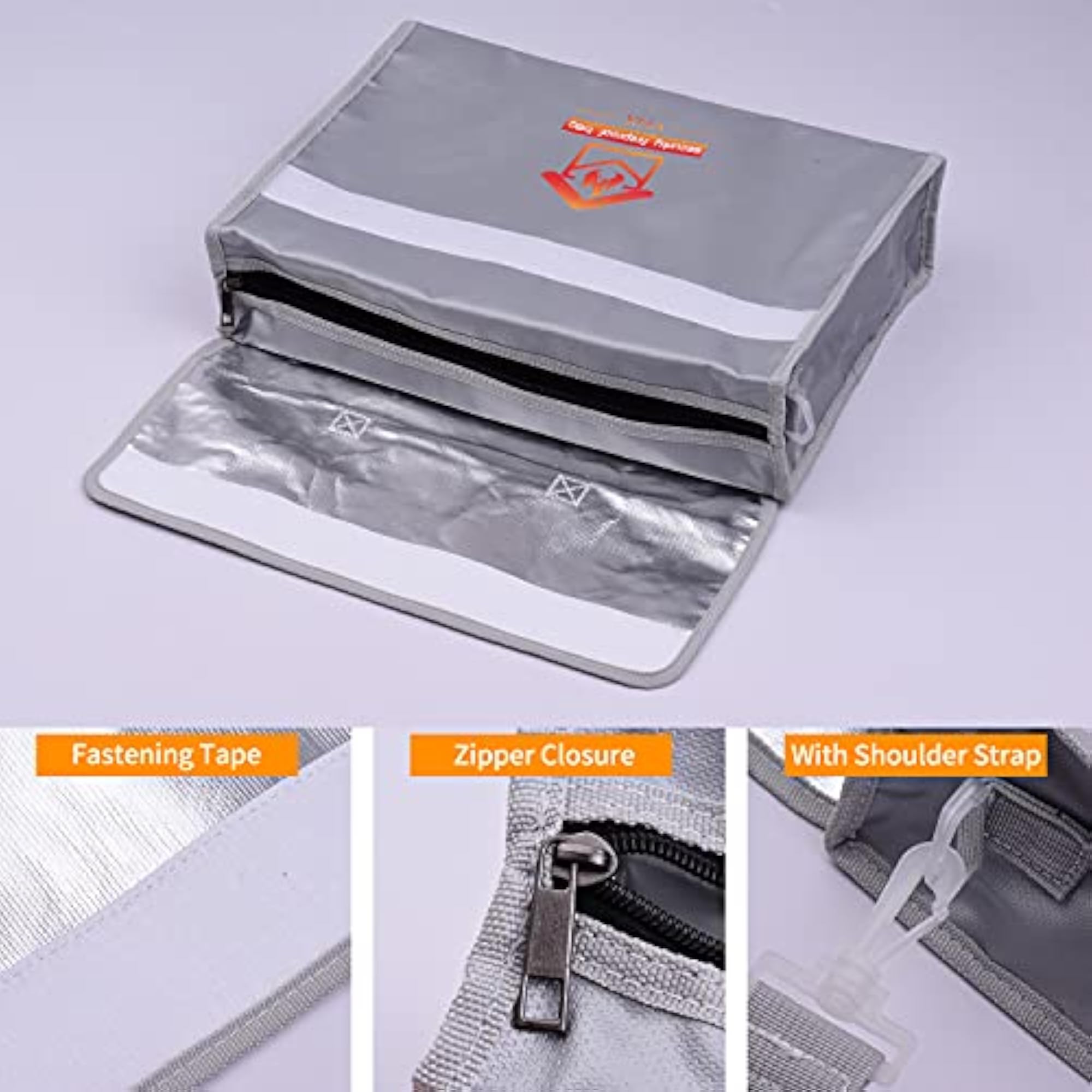 Large Fireproof Document Bag, Fire & Water Resistant