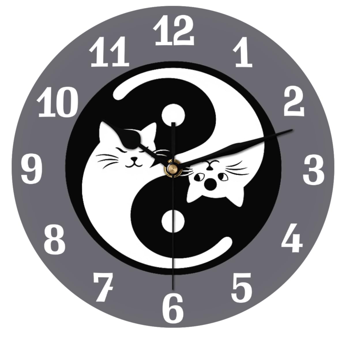 Horloge murale Yin Yang Tai Chi chat decoration maison moderne