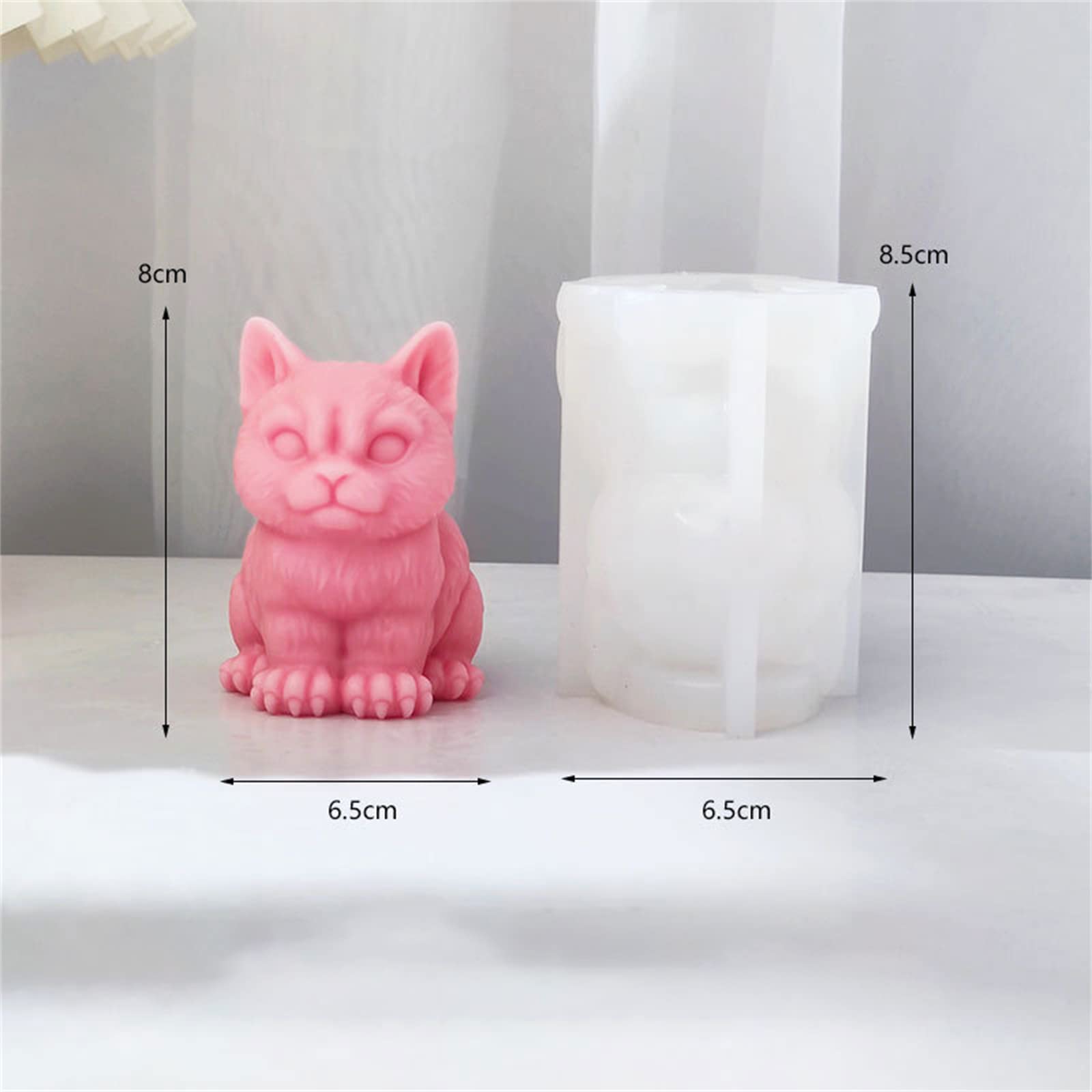 Moule En Silicone 3D En Forme De Chat Pour Bougie, Fabrication De Savon