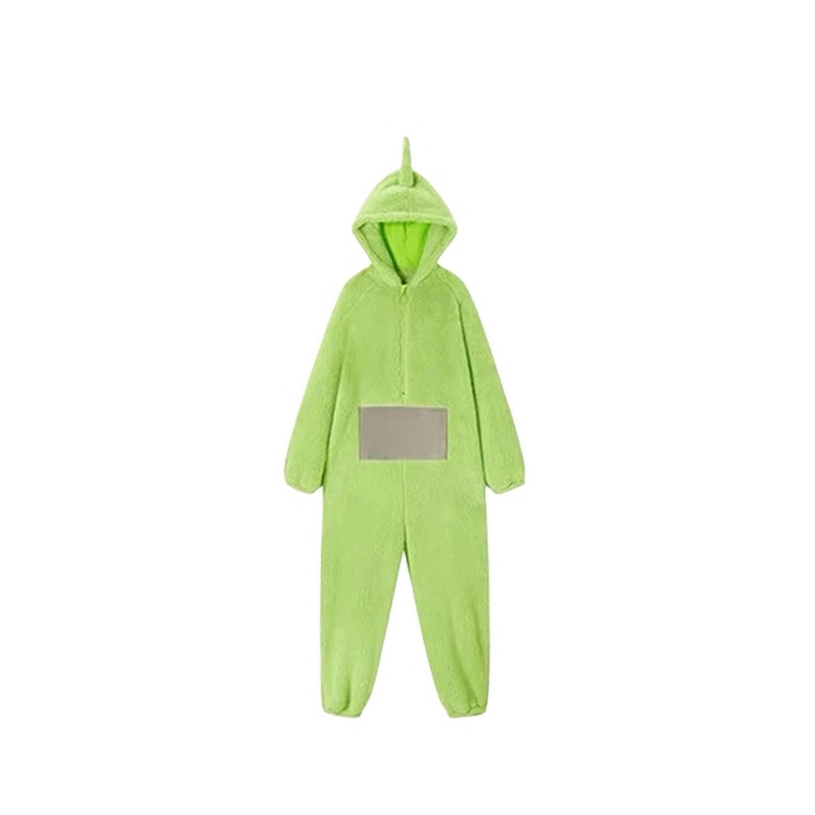 cutecool Fleece Pyjamas Women Teletubbies Adult Onesie Pajamas Unisex Animal One-Piece Costume Cosplay Homewear Sleepwear Party-Green-L