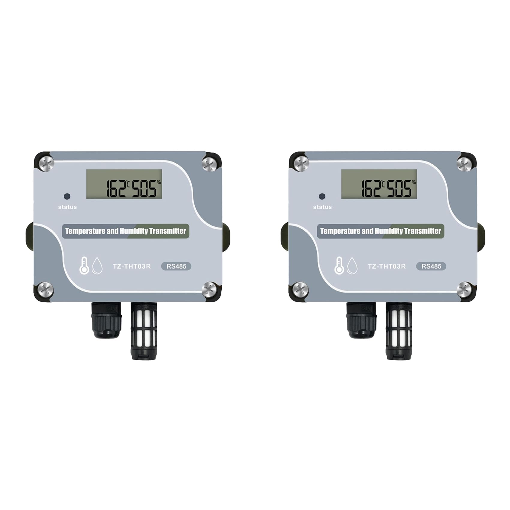 Jnchdghwa Gray 2X Rs485 Temperature Humidity Sensor Modbus Rtu Temp Sensor Digital Industrial Temp And Humidity Transmitter