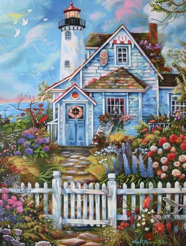 Peinture par numéro adulte phare kit de peinture sur toile 80x60