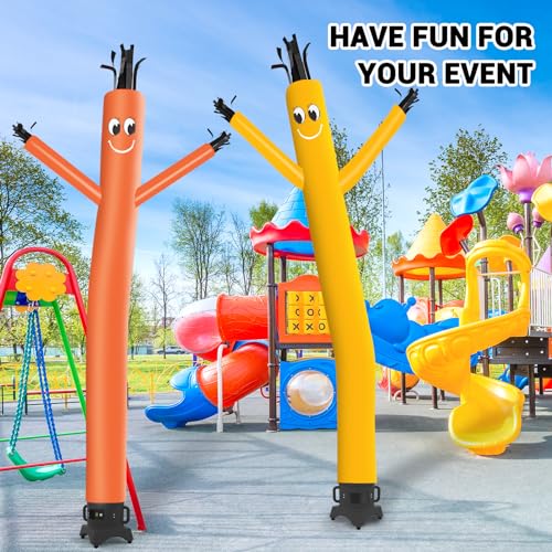 Image of MOUNTO 10ft Inflatable Dancers Tube Man Attachment - 10 Feet 12inch Tall Wacky Waving Inflatable Dancing Tube Guy, High Durability Rip-Stop Nylon (Blower Not Included) (Orange)