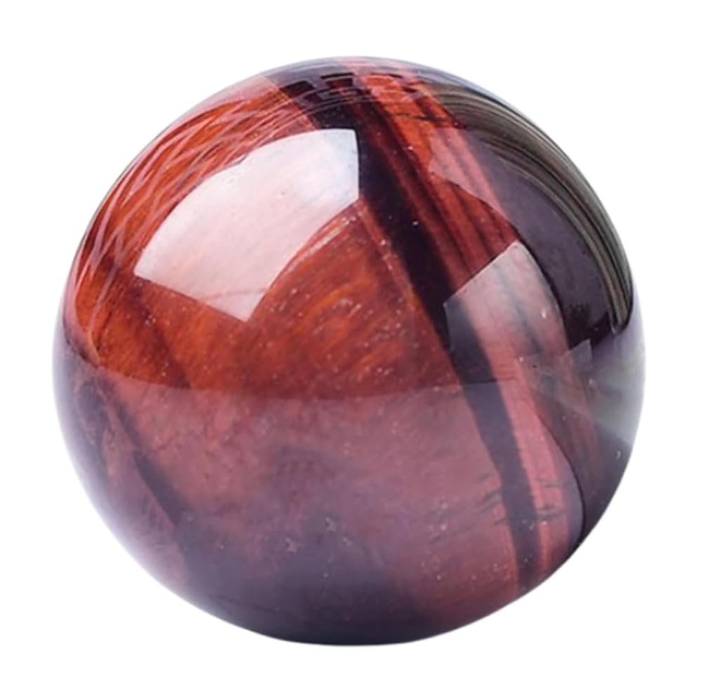 AARTERZZA Polished Red Tiger's Eye Quartz Sphere, Stone Crystal Ball,Gemstone Sculpture Figurine Ornament for Home Display,40~45mm
