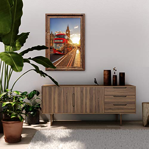 Qeqrug 13X19 Retro Poster Frame Set Of 3, Rustic Brown 13 X 19 Modeling Picture Frame For Wall Home Decor(Horizontal/Vertical) #TOP5