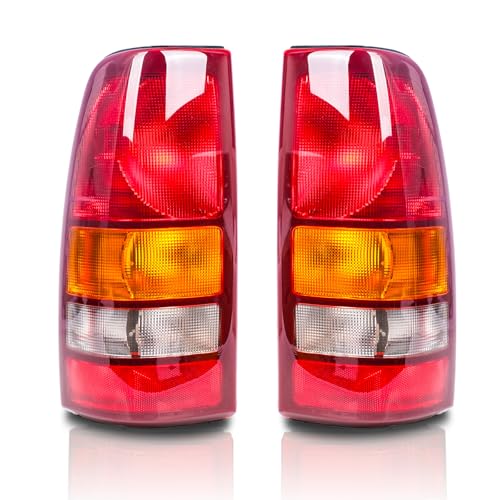 ISHARINGAUTOPARTS Tail Light Assembly Compatible with Chevy 1999 2000 2001 2002 Silverado,1999-2006 GMC Sierra, Factory-Style Rear Brake Lamps Without Bulb