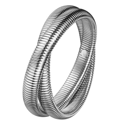 Bracelet serpent double couche anti-ternissement acier or