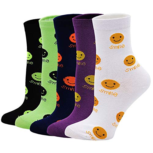 LOFIR Lustige Bunte Socken Damen Tier Muster Socken aus Baumwolle Mädchen Karikatur Katze Strümpfe Geschenk für Frauen, Größe 35-41, 5 Paare