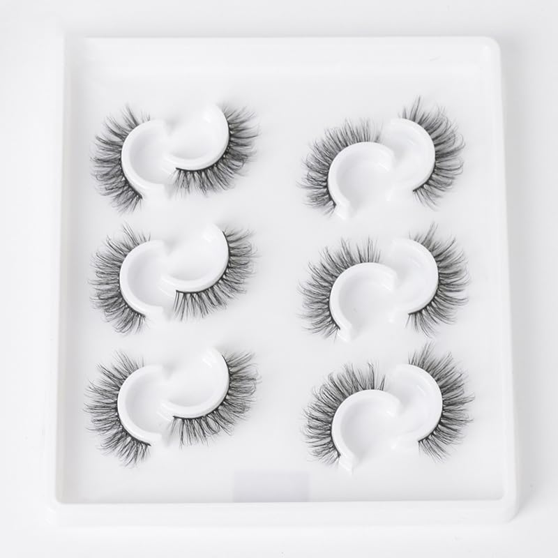 MAYCREATE® 6 Pairs False Eyelashes Party Look 3D Lashes 22-25mm Eyelashed For Party