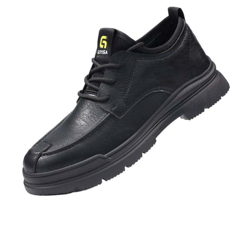 Waterproof & Oil Resistant Work Shoe - Lightweight Anti-Slip Non-Skid Standing All Day Comfort Soft Black Safety Shoe Food Service, Chef, Kitchen, Bistro, and Restaurant Utility Roles (Thick Sole,11)