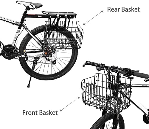 Fahrradkorb Vorne,Hinten Hängender Fahrradkorb,Abnehmbares Falten für Mountainbike Radfahren,für Studenten/Bergsteiger/Cam Fahrradzubehör (schwarz)