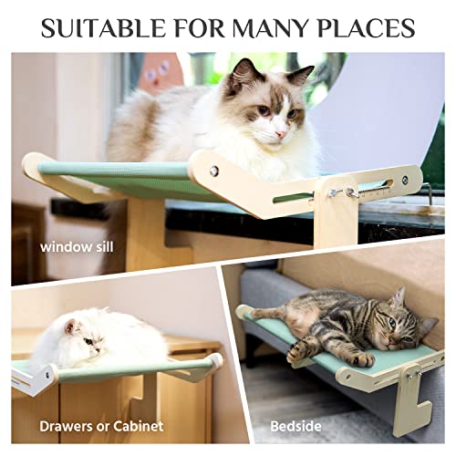 Herokitty Cat Window Perch Strong Safe Cat Window Hammock Cat Bed For Windowsill Bedside Drawer Cabinet, With Replaceable Washable Plush Pad Cat Perch, Suitable For Summer And Winter（Holds Up To 40Lb） #TOP3