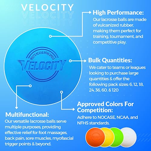 Velocity Lacrosse Balls - Official NFHS, SEI, and college Approved Size