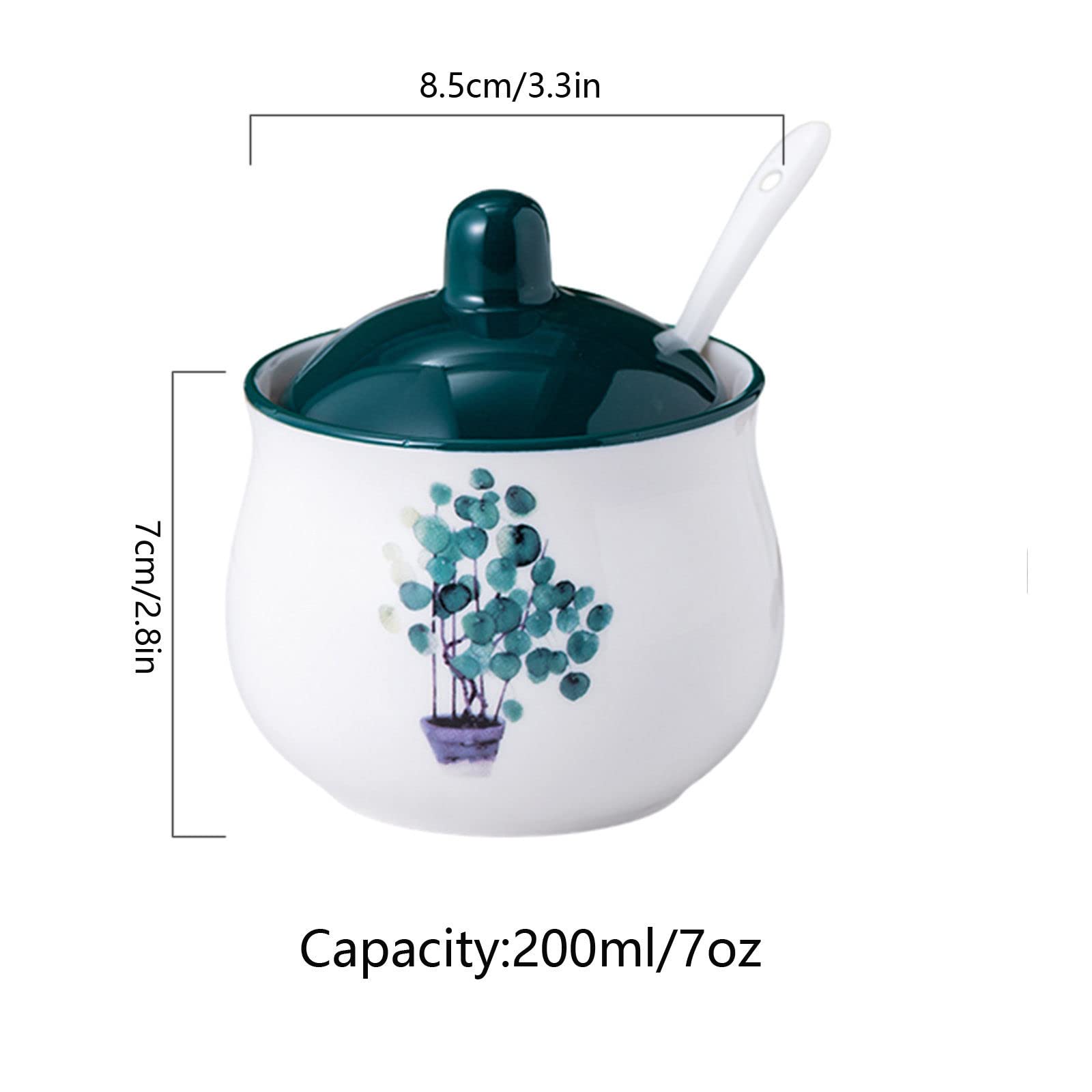 MaikOn Sucrier avec Couvercle, Pot de Stockage de Sucre, Pot à épices, Pot à Sucre, Pot à sel, boîte d'assaisonnement-c-200 ML (Color : 2 Set of C, Size : 200ml)