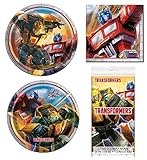 Unique Transformers Party Bundle 8 Dinner & Dessert Plates, Luncheon Napkins, Table Cover Ideal for Themed Events
