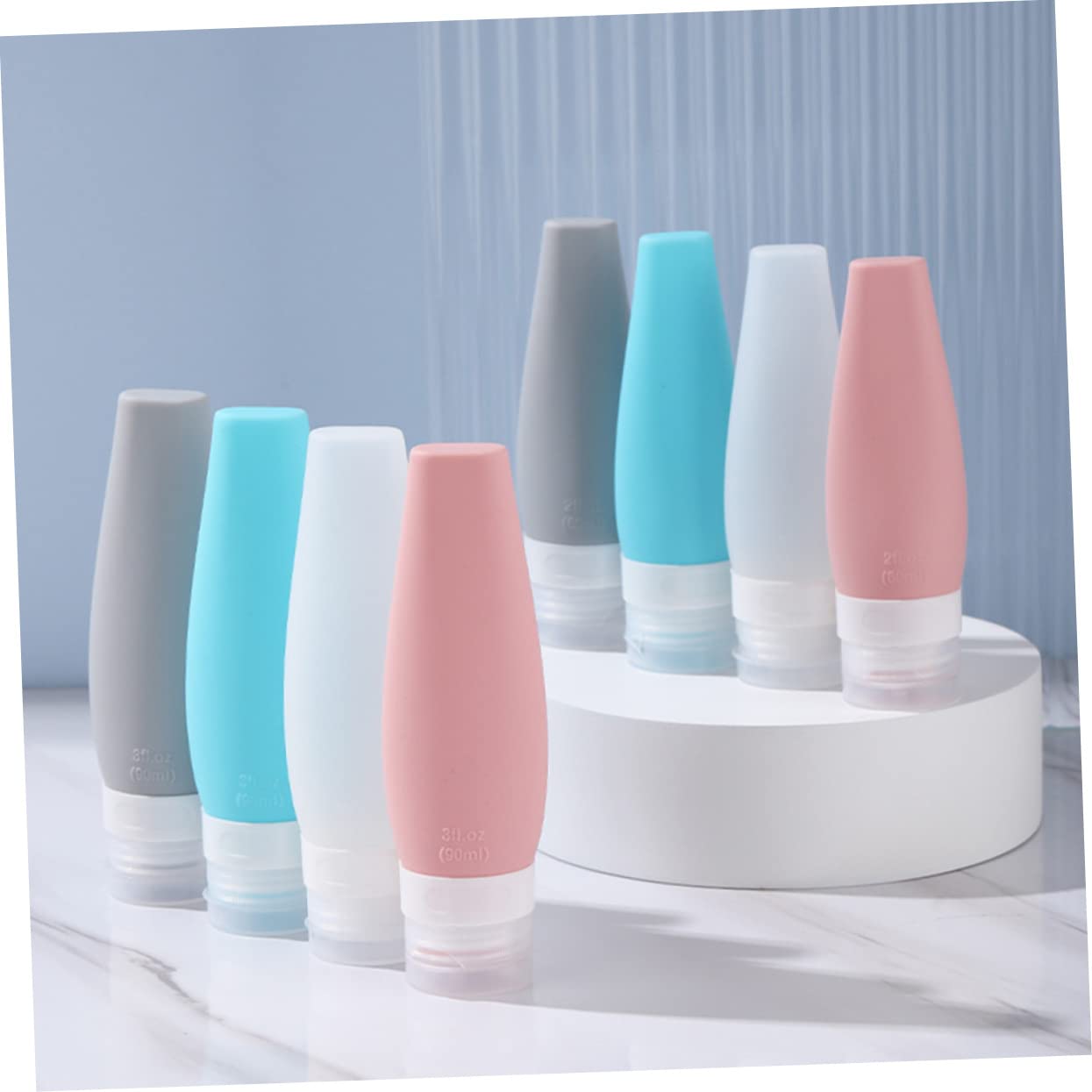 4 piezas Botellas de Silicona Rellenables para Viaje Contenedores de para Cosméticos y Artículos de Tocador