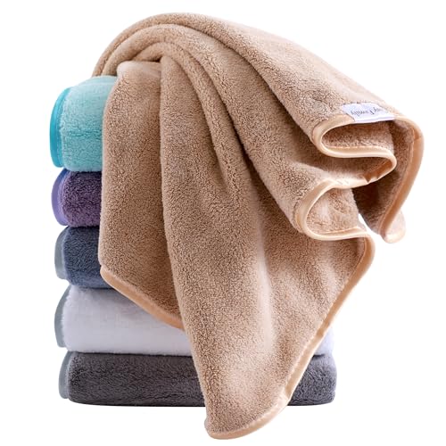 Cosy Family 6 Pack Ultra Soft Microfiber Absorbent Hand Towel, Silk Hemming Towels for Bathroom – Quick Drying – Perfect for Bath, Fitness, Gym, Shower, Hotel, and Spa – 16×28 Inch, Warm Color