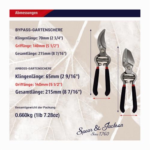 Spear & Jackson CUTTINGSET8 Traditionelles Bypass- und Amboss-Gartenscheren-Set – Ansicht 6