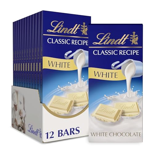 Lindt CLASSIC RECIPE White Chocolate Bar, White Chocolate Candy, 4.4 oz. (12 Pack)
