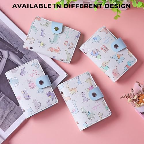 Image of Kraptick Card Holder Wallet - Slim Credit Card Holder, Visiting Card Organizer, Multi Slot Pocket Card Wallet with Secure Closure, Compact Travel Card Case (Animal Print)