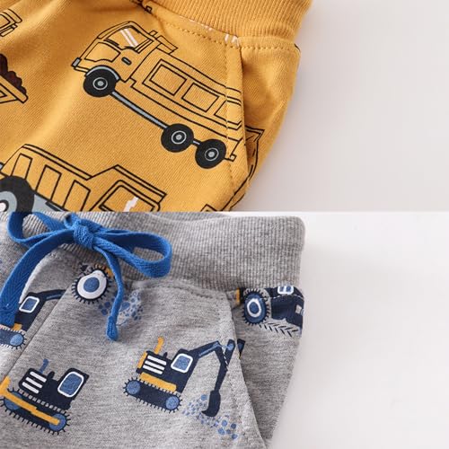 Image of Little Boys Jogger Pants Toddler Boys' Drawstring Elastic Waist Cotton Casual Sweatpants 1PC / 2 PCS Set