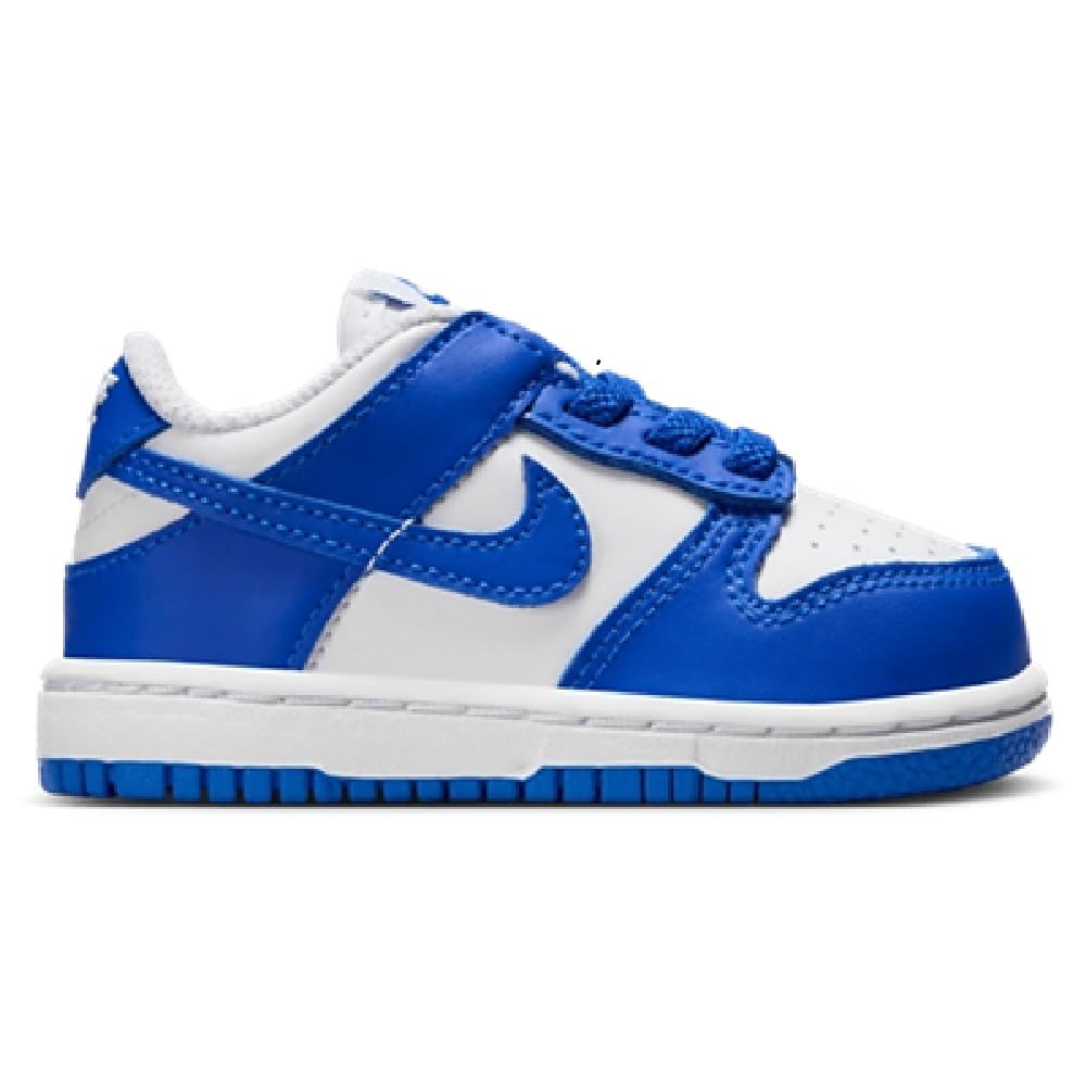 Nike Dunk Low Baby/Toddler Shoes (FB9107-106, White/University Red/Concord) Size 8
