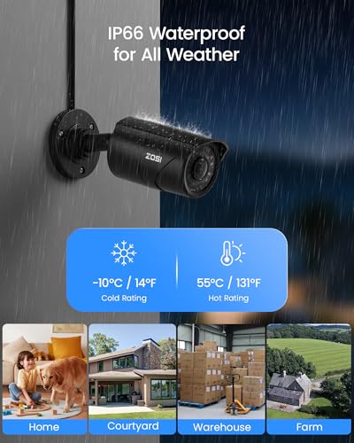 Image of ZOSI 4K PoE Security Camera System Outdoor, 8CH PoE NVR (16CH Expandable) with 2TB HDD, 8 x 5MP 3K Bullet IP Cameras Indoor, Human Vehicle Detection, 120ft Night Vision, Remote Access, 24 /7 Recording
