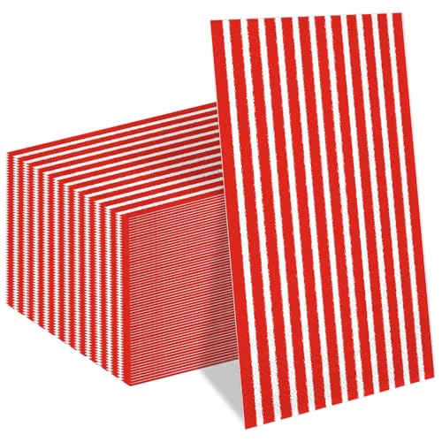 Serviettes jetables en papier Whaline à rayures rétro épaisses et absorbantes, lot de 100